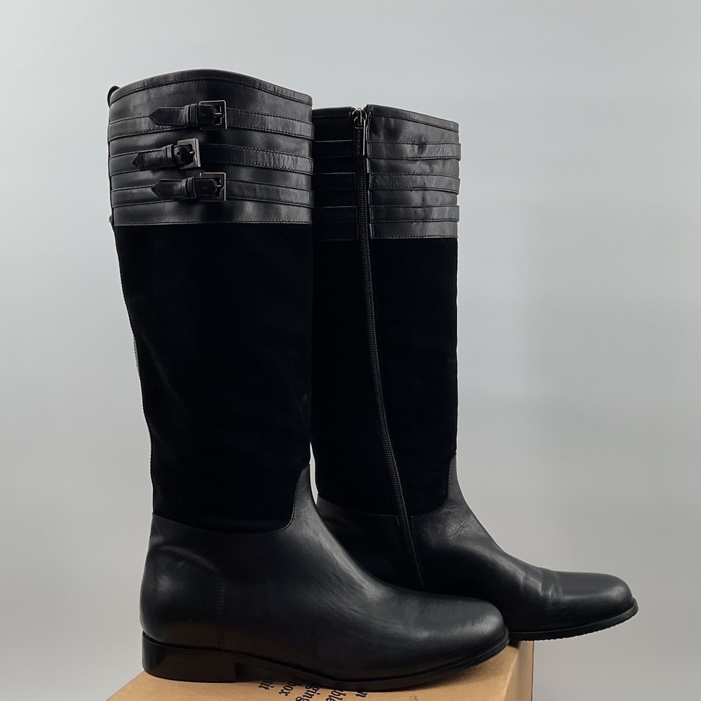Aquatalia Z39117* By Marvin K. Deliver Leather Knee High Boot Black Size 8